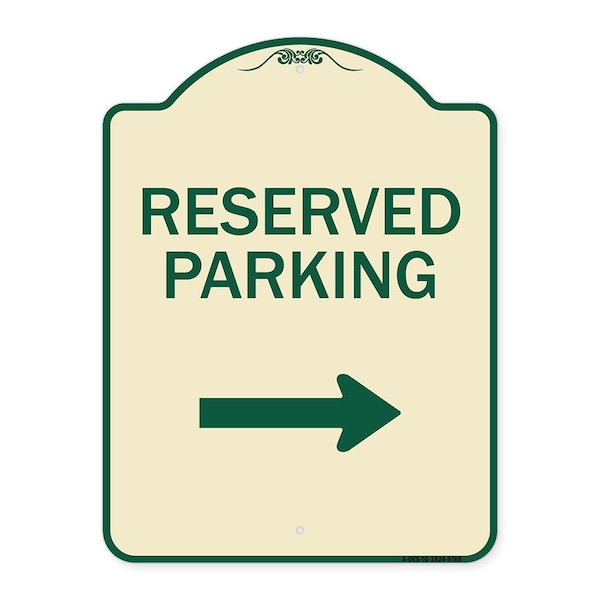 Signmission Designer Series-Reserved Parking 2, Tan & Green Heavy-Gauge Aluminum, 24" x 18", TG-1824-9765 A-DES-TG-1824-9765 - main
